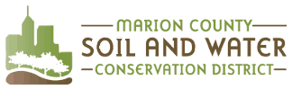 Marion County Soil and Water Conservation District log with buildings and trees